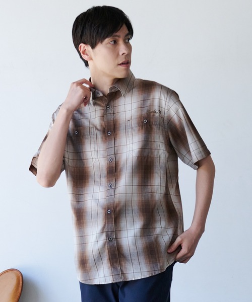 Arnold Palmer（アーノルドパーマー）の「ヴィンテージチェック 半袖 シャツ（シャツ/ブラウス・メンズ・ネイビー/ブラウン/グリーン・M/L/LL）」の11枚目の写真