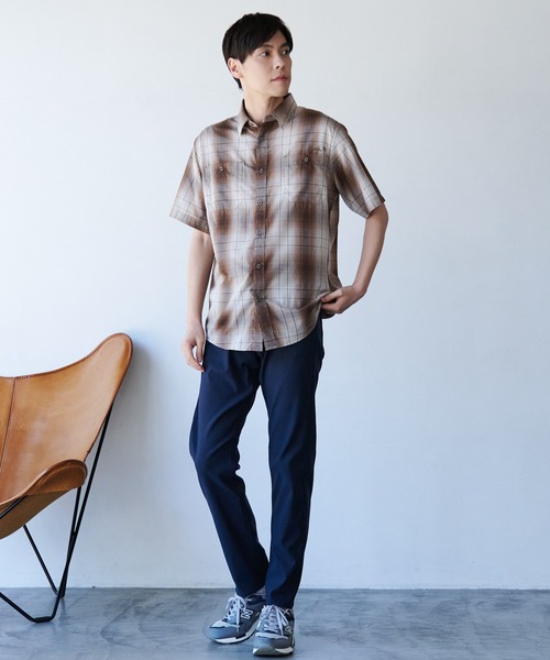 Arnold Palmer（アーノルドパーマー）の「ヴィンテージチェック 半袖 シャツ（シャツ/ブラウス・メンズ・ネイビー/ブラウン/グリーン・M/L/LL）」の12枚目の写真