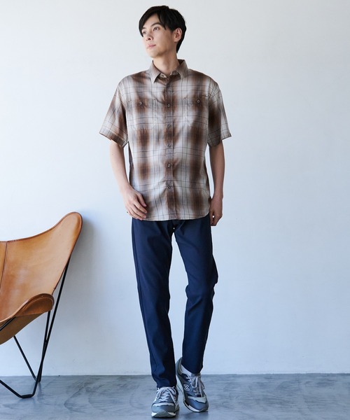 Arnold Palmer（アーノルドパーマー）の「ヴィンテージチェック 半袖 シャツ（シャツ/ブラウス・メンズ・ネイビー/ブラウン/グリーン・M/L/LL）」の13枚目の写真