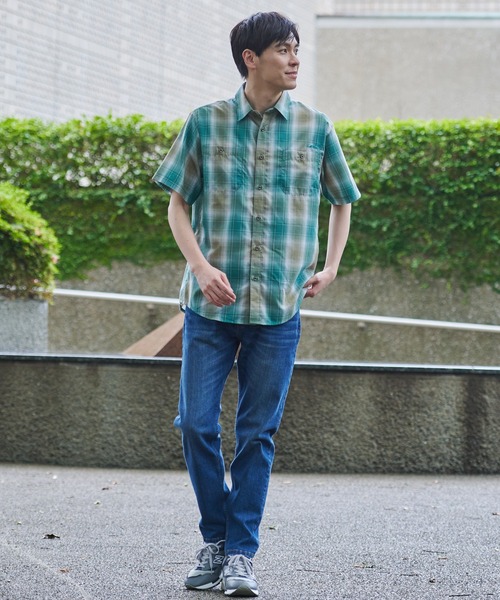 Arnold Palmer（アーノルドパーマー）の「ヴィンテージチェック 半袖 シャツ（シャツ/ブラウス・メンズ・ネイビー/ブラウン/グリーン・M/L/LL）」の16枚目の写真