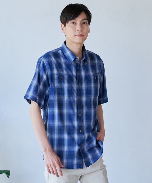 Arnold Palmer（アーノルドパーマー）の「ヴィンテージチェック 半袖 シャツ（シャツ/ブラウス・メンズ・ネイビー/ブラウン/グリーン・M/L/LL）」の17枚目の写真