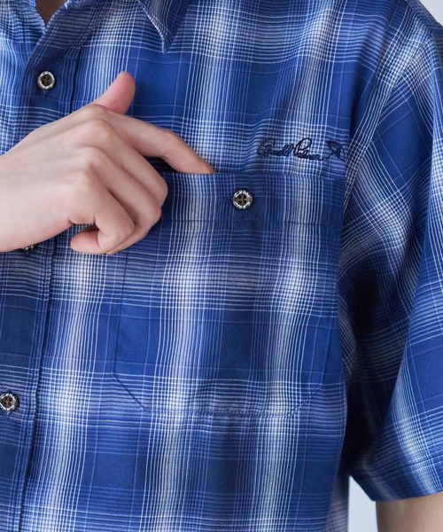 Arnold Palmer（アーノルドパーマー）の「ヴィンテージチェック 半袖 シャツ（シャツ/ブラウス・メンズ・ネイビー/ブラウン/グリーン・M/L/LL）」の5枚目の写真