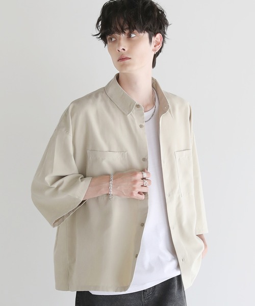 サマーフェイクスエードショート丈半袖シャツ（シャツ/ブラウス