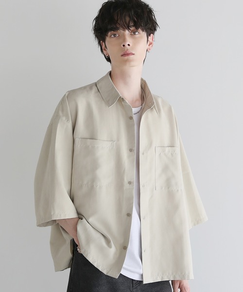 サマーフェイクスエードショート丈半袖シャツ（シャツ/ブラウス