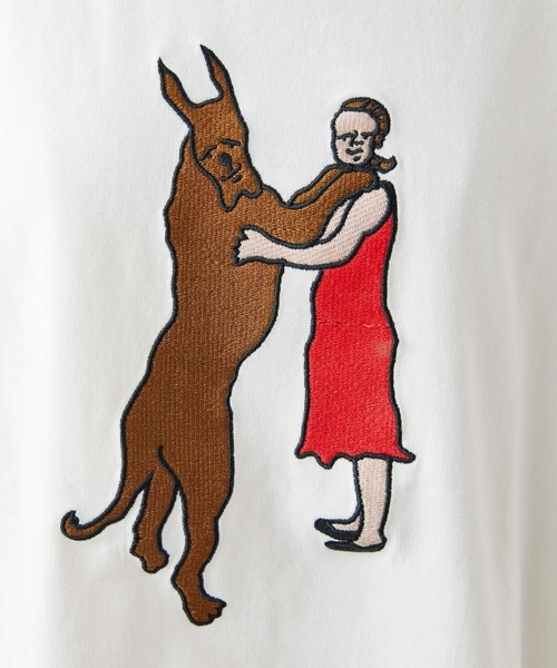 ear PAPILLONNER（イアパピヨネ）の「《綿100％/ユニセックス/手洗い可》ear×KEN NAKAYAMA 刺しゅうTシャツ（Tシャツ/カットソー・レディース・ホワイト系その他2/ホワイト/ホワイト系その他・FREE）」の22枚目の写真