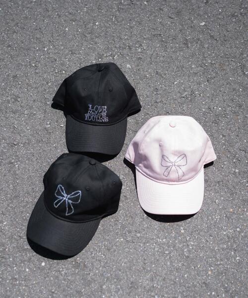 WEGO（ウィゴー）の「WEGO/ラインストーンロゴキャップ（キャップ・レディース・ライトピンク/ブラック系その他/ブラック・FREE）」の4枚目の写真