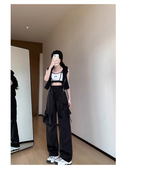 gossip！ロサンゼルス（ゴシップロサンゼルス）の「リボンカーゴパンツ（カーゴパンツ・レディース・ブラック/サックスブルー/ピンク/チャコール・M/L/S）」の14枚目の写真