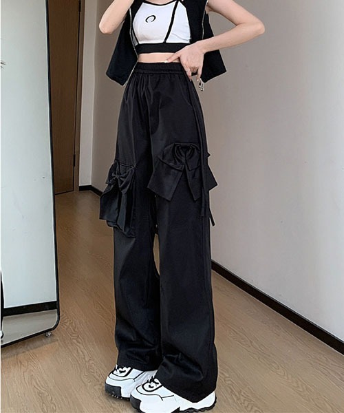 gossip！ロサンゼルス（ゴシップロサンゼルス）の「リボンカーゴパンツ（カーゴパンツ・レディース・ブラック/サックスブルー/ピンク/チャコール・M/L/S）」の16枚目の写真