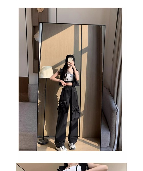 gossip！ロサンゼルス（ゴシップロサンゼルス）の「リボンカーゴパンツ（カーゴパンツ・レディース・ブラック/サックスブルー/ピンク/チャコール・M/L/S）」の17枚目の写真