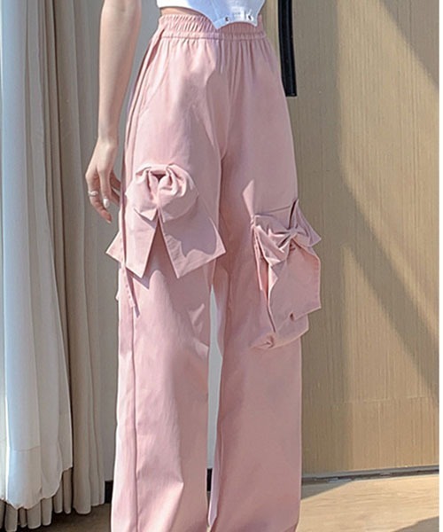 gossip！ロサンゼルス（ゴシップロサンゼルス）の「リボンカーゴパンツ（カーゴパンツ・レディース・ブラック/サックスブルー/ピンク/チャコール・M/L/S）」の13枚目の写真