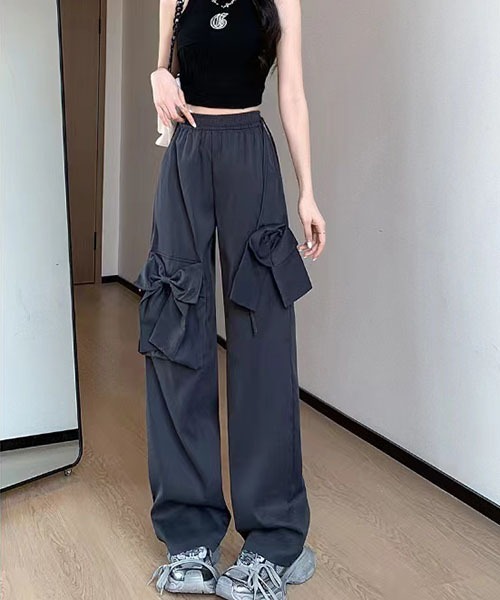 gossip！ロサンゼルス（ゴシップロサンゼルス）の「リボンカーゴパンツ（カーゴパンツ・レディース・ブラック/サックスブルー/ピンク/チャコール・M/L/S）」の9枚目の写真