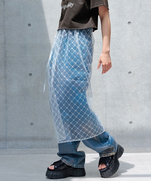 PAGEBOY(ページボーイ)の「チュールレイヤード(スカート・レディース・ブラック系その他/ブラック/オフホワイト・FREE)」の7枚目の写真