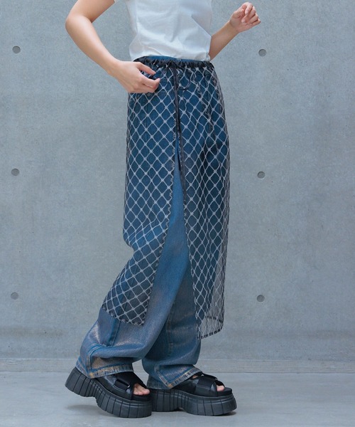 PAGEBOY(ページボーイ)の「チュールレイヤード(スカート・レディース・ブラック系その他/ブラック/オフホワイト・FREE)」の15枚目の写真