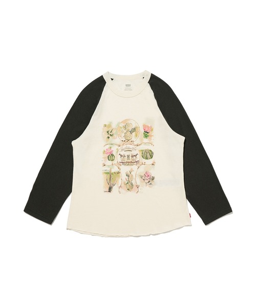 Levi's（リーバイス）の「Levi's/リーバイス ベースボールTシャツ ブラック CACTI EGRET（Tシャツ/カットソー・レディース・ホワイト・XS/S/M）」の2枚目の写真