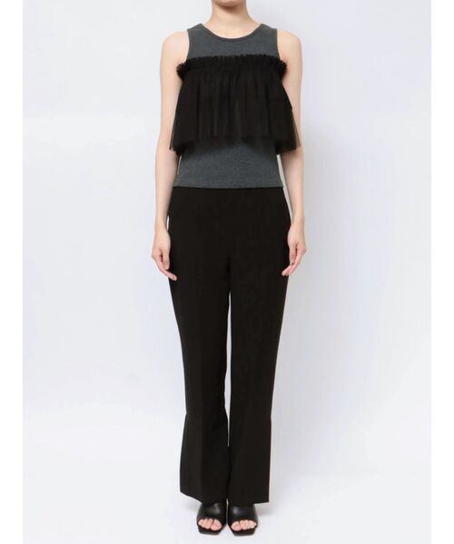 MURUA（ムルーア）の「チュールフリルレイヤードタンクトップ（Tシャツ/カットソー・レディース・ブラック/グレー・FREE）」の20枚目の写真