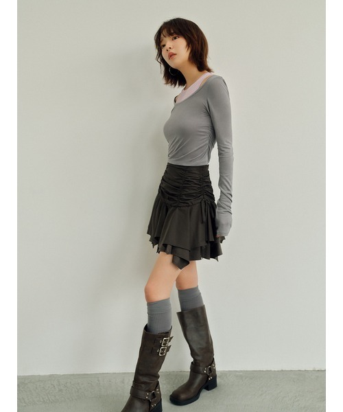 LILY BROWN（リリーブラウン）の「リブニーハイソックス（ソックス/靴下・レディース・グレー/ベージュ/アイボリー・FREE）」の6枚目の写真