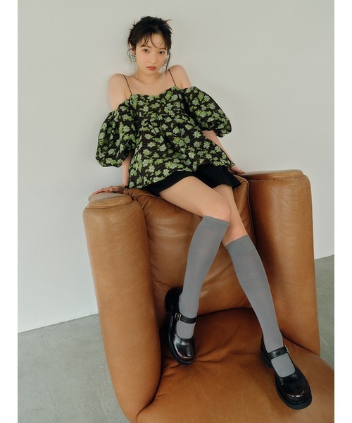 LILY BROWN（リリーブラウン）の「リブニーハイソックス（ソックス/靴下・レディース・グレー/ベージュ/アイボリー・FREE）」の7枚目の写真