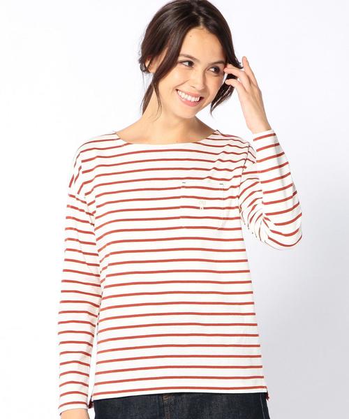 coen(コーエン)の「ドロップショルダーボーダーカットソー(Tシャツ/カットソー・レディース・ダークグレー/オフホワイト/ネイビー・MEDIUM/LARGE)」の1枚目の写真