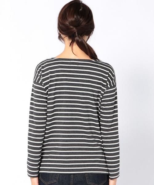 coen(コーエン)の「ドロップショルダーボーダーカットソー(Tシャツ/カットソー・レディース・ダークグレー/オフホワイト/ネイビー・MEDIUM/LARGE)」の4枚目の写真