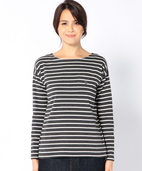 coen(コーエン)の「ドロップショルダーボーダーカットソー(Tシャツ/カットソー・レディース・ダークグレー/オフホワイト/ネイビー・MEDIUM/LARGE)」の5枚目の写真