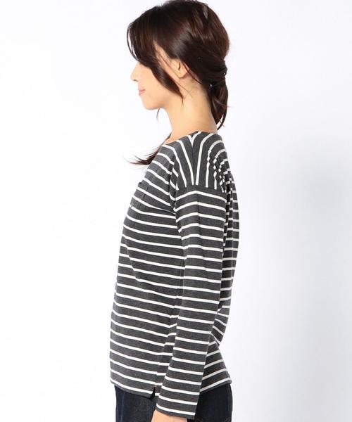 coen(コーエン)の「ドロップショルダーボーダーカットソー(Tシャツ/カットソー・レディース・ダークグレー/オフホワイト/ネイビー・MEDIUM/LARGE)」の7枚目の写真