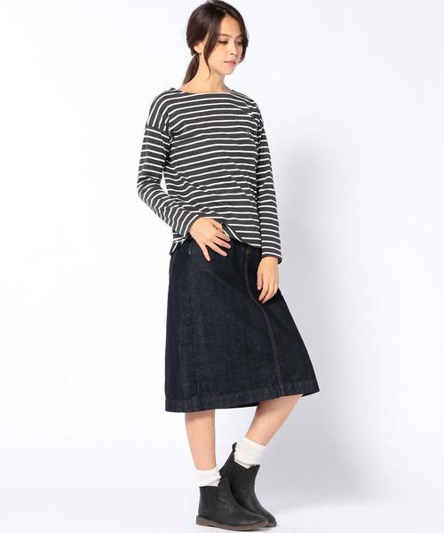 coen(コーエン)の「ドロップショルダーボーダーカットソー(Tシャツ/カットソー・レディース・ダークグレー/オフホワイト/ネイビー・MEDIUM/LARGE)」の8枚目の写真