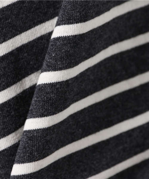 coen(コーエン)の「ドロップショルダーボーダーカットソー(Tシャツ/カットソー・レディース・ダークグレー/オフホワイト/ネイビー・MEDIUM/LARGE)」の9枚目の写真