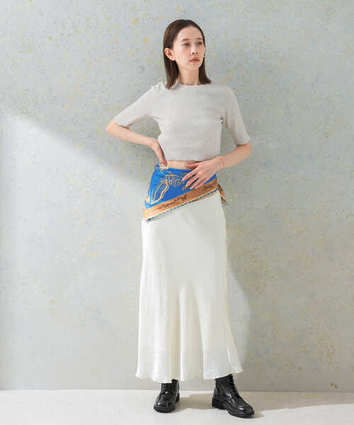 URBAN RESEARCH ROSSO WOMEN(アーバンリサーチ ロッソ)の「クロップドリブニット(ニット/セーター・レディース・イエロー/オフホワイト/グレー・FREE)」の8枚目の写真