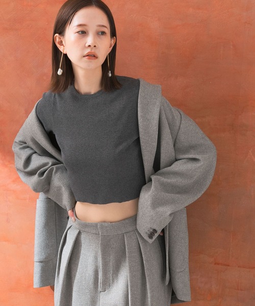 URBAN RESEARCH ROSSO WOMEN(アーバンリサーチ ロッソ)の「クロップドリブニット(ニット/セーター・レディース・イエロー/オフホワイト/グレー・FREE)」の10枚目の写真