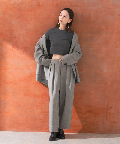 URBAN RESEARCH ROSSO WOMEN(アーバンリサーチ ロッソ)の「クロップドリブニット(ニット/セーター・レディース・イエロー/オフホワイト/グレー・FREE)」の12枚目の写真