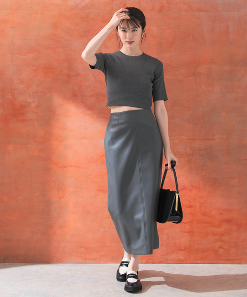 URBAN RESEARCH ROSSO WOMEN(アーバンリサーチ ロッソ)の「クロップドリブニット(ニット/セーター・レディース・イエロー/オフホワイト/グレー・FREE)」の16枚目の写真