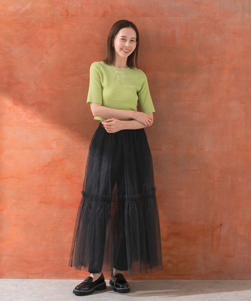 URBAN RESEARCH ROSSO WOMEN(アーバンリサーチ ロッソ)の「クロップドリブニット(ニット/セーター・レディース・イエロー/オフホワイト/グレー・FREE)」の20枚目の写真