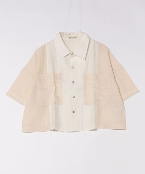 異素材系半袖SH（シャツ/ブラウス）｜DOUBLE NAME（ダブルネーム）