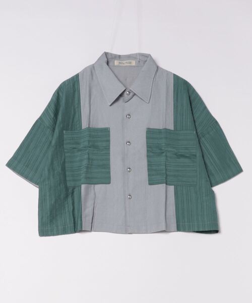 異素材系半袖SH（シャツ/ブラウス）｜DOUBLE NAME（ダブルネーム）