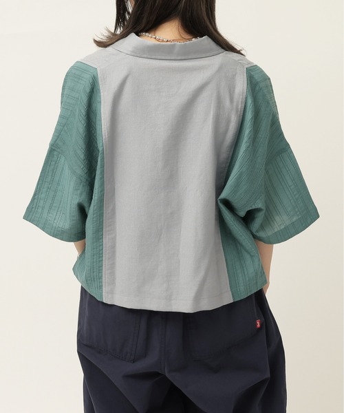 異素材系半袖SH（シャツ/ブラウス）｜DOUBLE NAME（ダブルネーム）