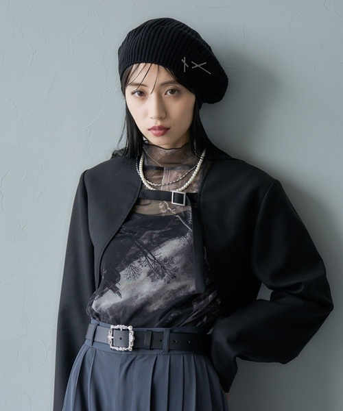 HARE(ハレ)の「ピンバッジベレー(HARE)(ニットキャップ/ビーニー・レディース・ブラック・FREE)」の10枚目の写真