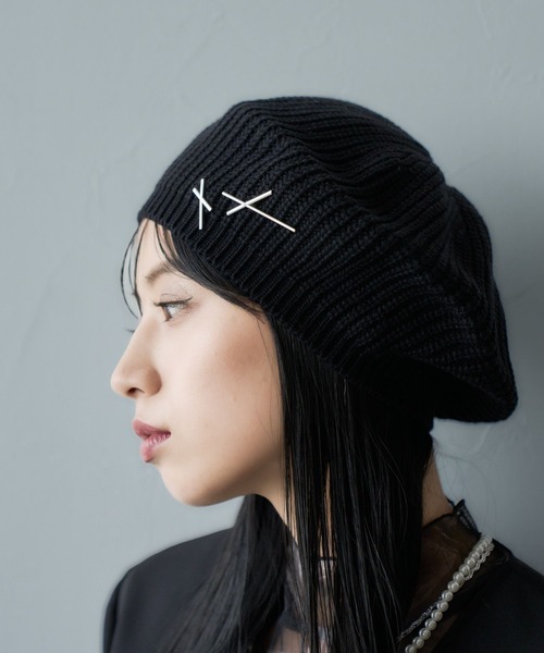 HARE(ハレ)の「ピンバッジベレー(HARE)(ニットキャップ/ビーニー・レディース・ブラック・FREE)」の8枚目の写真