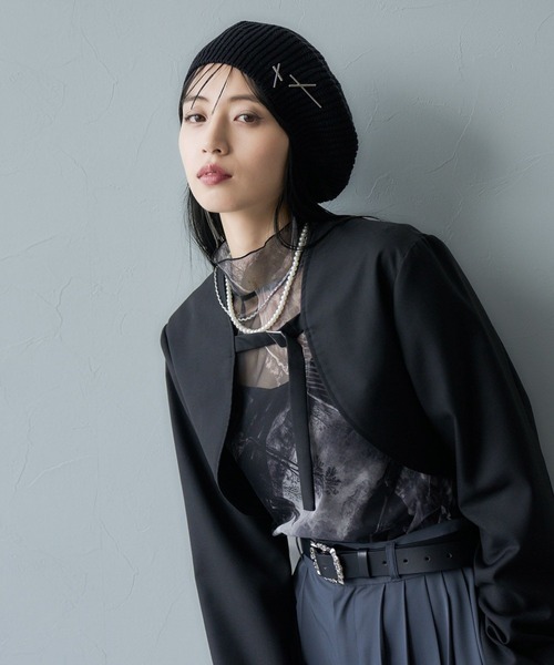 HARE(ハレ)の「ピンバッジベレー(HARE)(ニットキャップ/ビーニー・レディース・ブラック・FREE)」の13枚目の写真