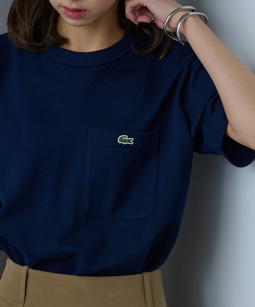 LACOSTE（ラコステ）の「【LACOSTE】カノコポケットTシャツ TH4921-99（Tシャツ/カットソー・レディース・ホワイト/ネイビー/ブラック/カーキ・XL/L/M/S/XS）」の4枚目の写真