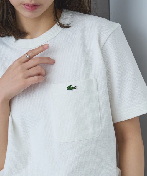 LACOSTE（ラコステ）の「【LACOSTE】カノコポケットTシャツ TH4921-99（Tシャツ/カットソー・レディース・ホワイト/ネイビー/ブラック/カーキ・XL/L/M/S/XS）」の2枚目の写真
