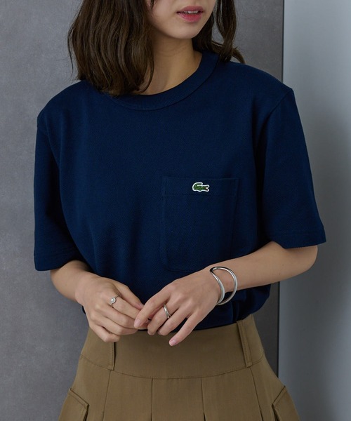 LACOSTE（ラコステ）の「【LACOSTE】カノコポケットTシャツ TH4921-99（Tシャツ/カットソー・レディース・ホワイト/ネイビー/ブラック/カーキ・XL/L/M/S/XS）」の5枚目の写真