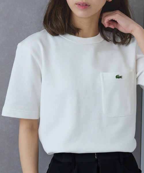 LACOSTE（ラコステ）の「【LACOSTE】カノコポケットTシャツ TH4921-99（Tシャツ/カットソー・レディース・ホワイト/ネイビー/ブラック/カーキ・XL/L/M/S/XS）」の7枚目の写真
