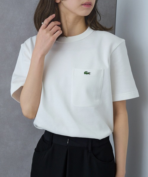 LACOSTE（ラコステ）の「【LACOSTE】カノコポケットTシャツ TH4921-99（Tシャツ/カットソー・レディース・ホワイト/ネイビー/ブラック/カーキ・XL/L/M/S/XS）」の8枚目の写真