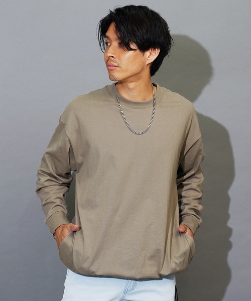 新品　定価¥20,900 ロンハーマン　クルーネックロンT   長袖　グレー　S JIGGYS SHOP tシャツ ルーズフィットクルーネック長袖ロンT
