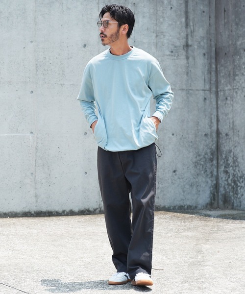 jiggys shop(ジギーズショップ)の「ルーズフィットクルーネック長袖ロンTカットソー(Tシャツ/カットソー・メンズ・ブラウン系その他/ブラック/パープル系その他/ホワイト/ブルー系その他/マスタード・LARGE/MEDIUM/X-LARGE)」の18枚目の写真