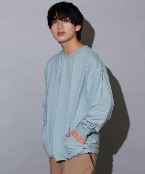 jiggys shop(ジギーズショップ)の「ルーズフィットクルーネック長袖ロンTカットソー(Tシャツ/カットソー・メンズ・ブラウン系その他/ブラック/パープル系その他/ホワイト/ブルー系その他/マスタード・LARGE/MEDIUM/X-LARGE)」の20枚目の写真