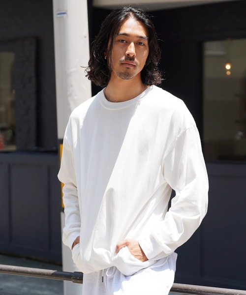 jiggys shop(ジギーズショップ)の「ルーズフィットクルーネック長袖ロンTカットソー(Tシャツ/カットソー・メンズ・ブラウン系その他/ブラック/パープル系その他/ホワイト/ブルー系その他/マスタード・LARGE/MEDIUM/X-LARGE)」の11枚目の写真