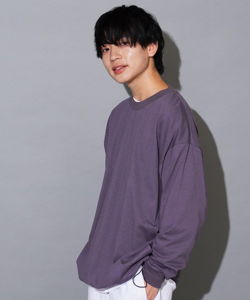 jiggys shop(ジギーズショップ)の「ルーズフィットクルーネック長袖ロンTカットソー(Tシャツ/カットソー・メンズ・ブラウン系その他/ブラック/パープル系その他/ホワイト/ブルー系その他/マスタード・LARGE/MEDIUM/X-LARGE)」の21枚目の写真