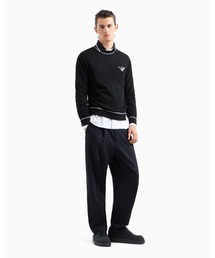 新品未使用⭐️エンポリオアルマーニ セーター サイドロゴ 刺繍 ウール 黒 L 新品未使用⭐️エンポリオアルマーニ セーター サイドロゴ 刺繍 ウール