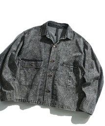 vintage like hard wash denim work jacket/ヴィンテージライク ハードウォッシュ デニム ワークジャケット【IR】 オーバーサイズ メンズ レディース